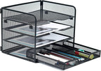 SETTFRFE 4 Tier Mesh Paper Letter Tray, Desk File Organizer by SETTFRFE