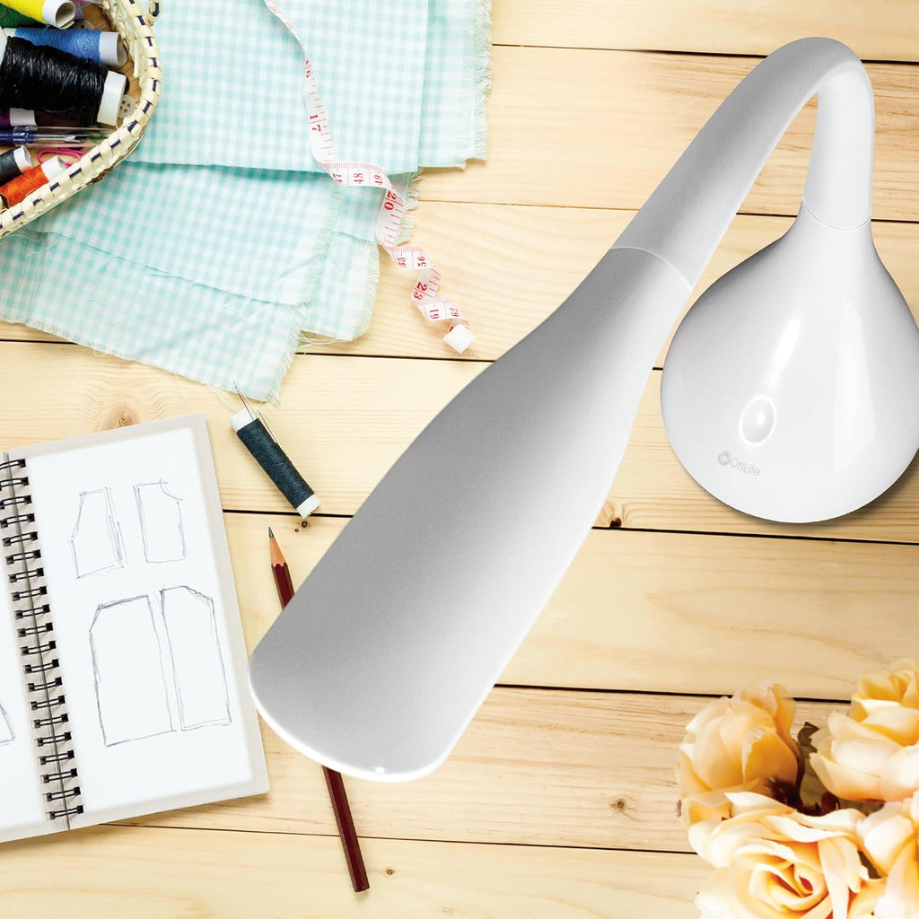 ottlite creative curves led desk lamp, white, view 9