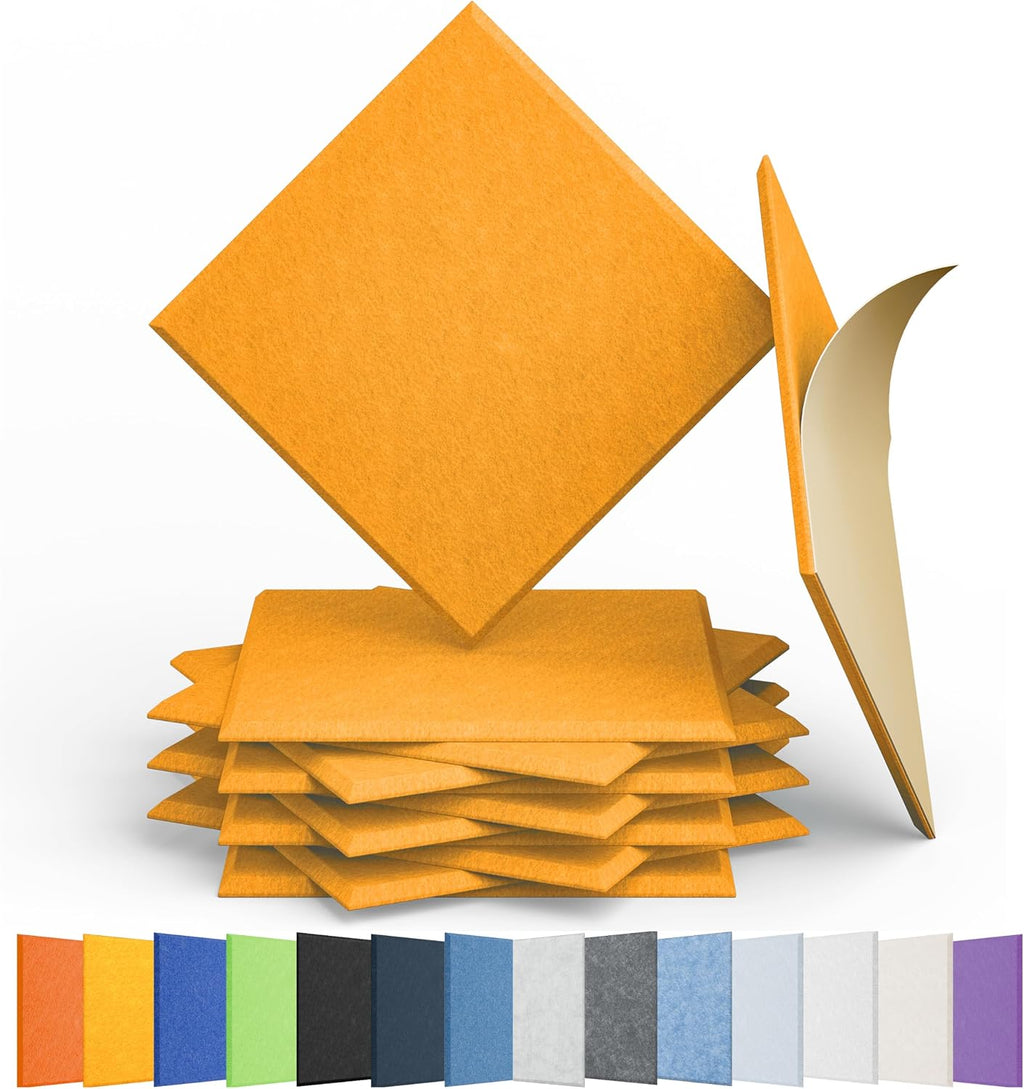 Amantech 12 Pack Acoustic Panels Self Adhesive Sound Proof Foam, High Density