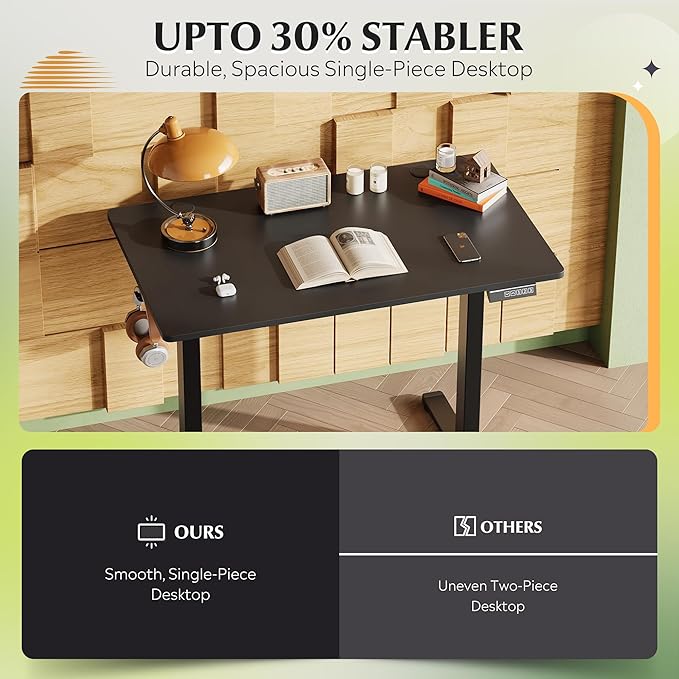 DEVAISE 48 x 24 Inches Standing Desk, Whole-Piece Desktop Electric Standing Desk - Image 4