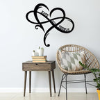Personalized Valentines Metal Wall Sign, Custom Infinity Heart Love Couple Name - Image 9