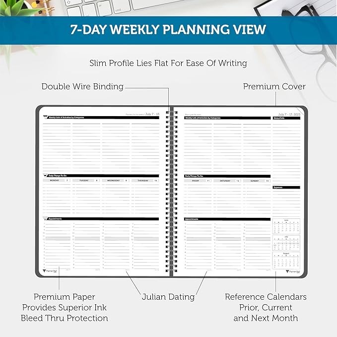 Planner Pad Spiral Bound 3-Tier Funnel Down 12 Month Organizer, July 2025 – - Image 3