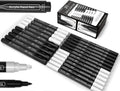 tooli-art black and white acrylic paint markers paint, main product view