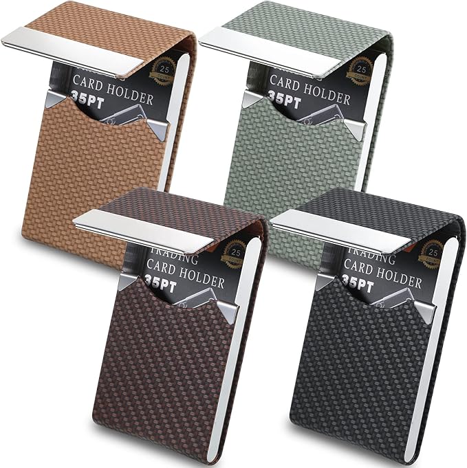 Eaasty 4 Pcs PU Leather Business Card Holder Case by Eaasty