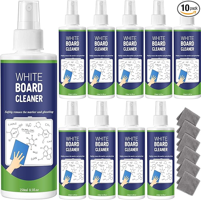 Dansib 10 Pack Non-Toxic Whiteboard Cleaner 8.5fl oz Dry Erase Board Cleaner by Dansib