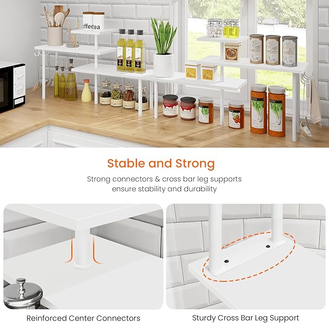 Homode Kitchen Countertop Organizer Corner Shelf, Bathroom Counter Organizers - Image 5