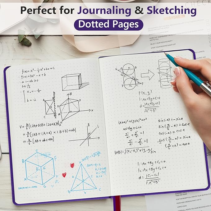 PERCUN Dotted Journal Notebook for Men & Women, 160 Pages Dot Grid notebook for - Image 3