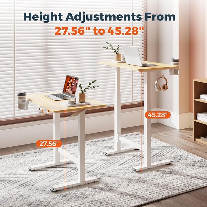 FitStand Small Pneumatic Adjustable Stand Up Desk, Rolling One-Piece Standing - Image 5