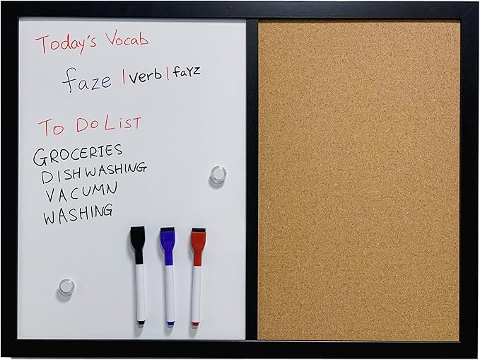 Combination Board Magnetic Dry Erase Board & Corkboard by MURIWAI