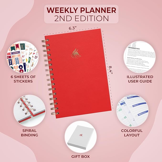 Clever Fox Planner 2nd Edition Spiral – Colorful Weekly & Monthly Goal Planner - Image 2