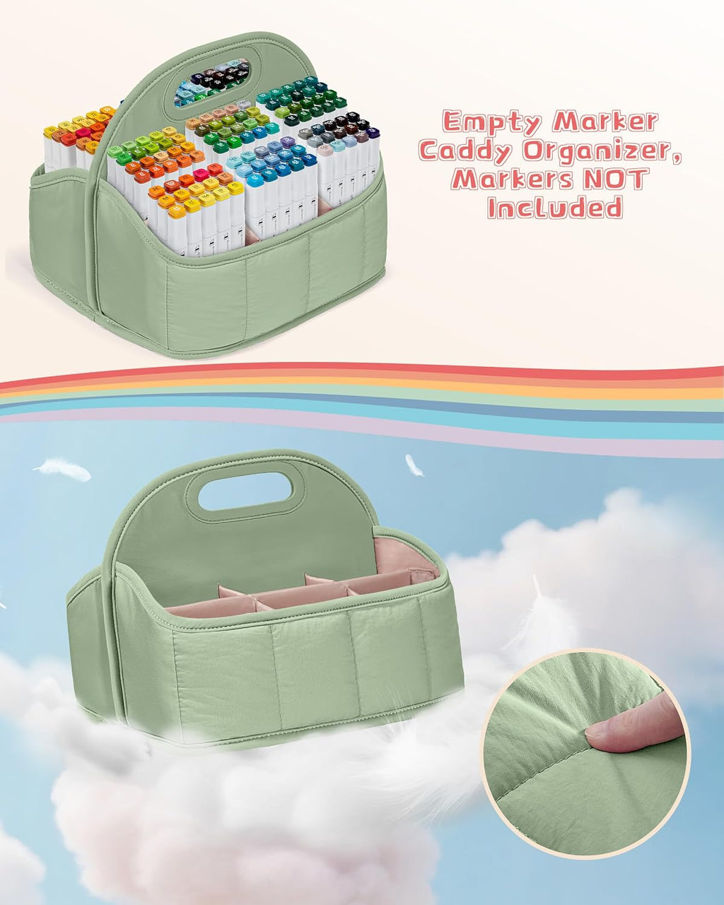 rexmica large marker caddy organizer case bag for showing dimensions