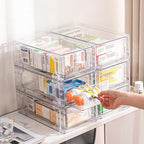 Sgoostood 6 Pack Stackable Organizer Drawers, Transparent Drawer in Home - Image 3