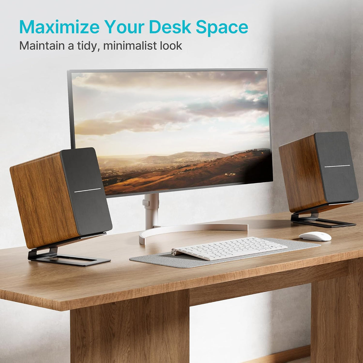 Desk Speaker Stands for Most Bookshelf Speakers, 22 lbs Capacity, 1 Pair