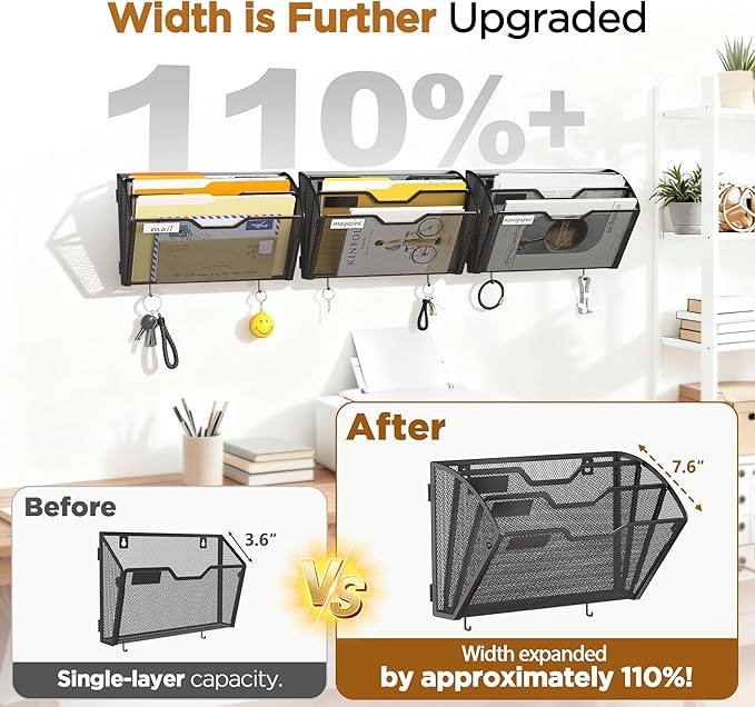 Docnest 3 Tier Mesh Wall File Holders - Image 3
