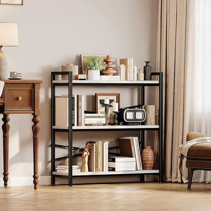 Book Shelf, 3 Tier Bookshelf 31.49" Width, Book Shelf Storage and Organization - Image 6