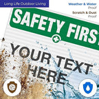 Custom Safety First Sign, OSHA Sign, 24x30 Inches, 3M EGP Reflective .080 - Image 5
