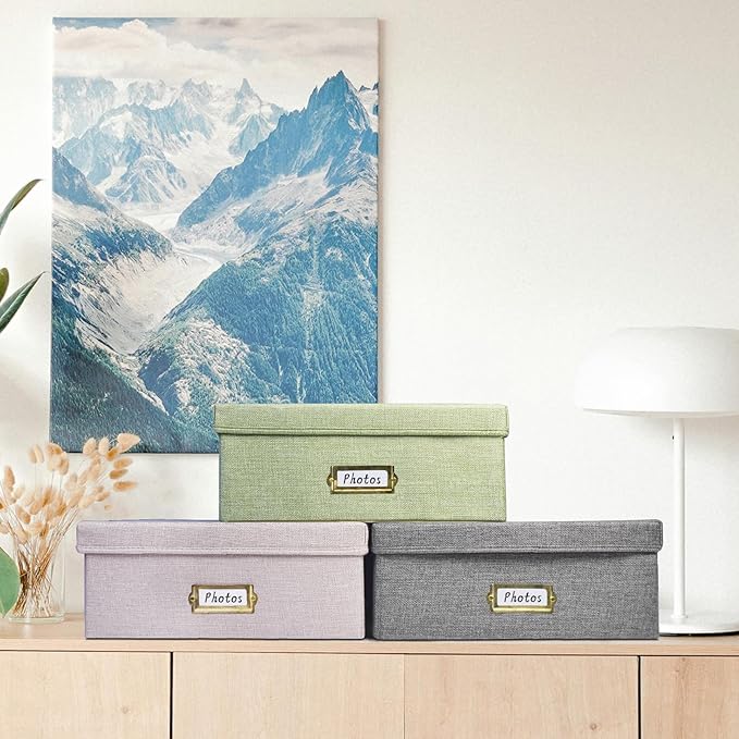 Sprsthai Linen Photo Storage Box – Holds 1700 Photos, 24 Adjustable Dividers & - Image 5
