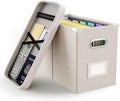 Oterri File Organizer Box with Lid, Hanging Filing File Box with Mesh Pocket by Oterri