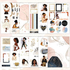 Black Girl Stickers Book - Planner Stickers, Journaling Sticker Decals | Inspirational African American Women Sticker for Adult, for Laptop, Water Bottle, Phone Case, Scrapbook Accessories for Women
