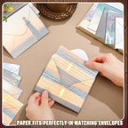 TaoBary 160 Pcs Stationery Paper Set 50 Double Sided Stationery Papers - Image 5