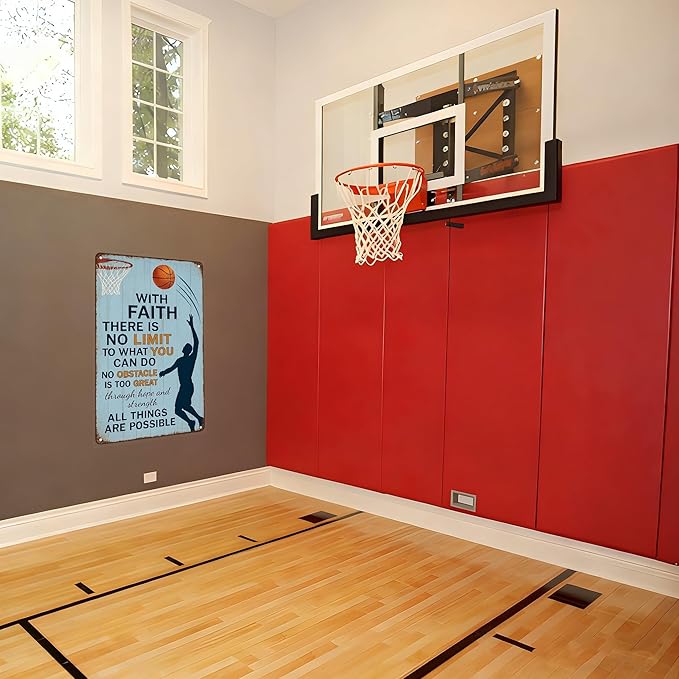 Vintage Christian Basketball Metal Sign – Faith Motivational Wall Art - Image 8