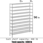 Regal Altair 18" Deep x 72" Wide x 96" Height Wire Shelving Kit | 10-Tier | NSF - Image 3