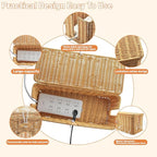 IHKFILAN 2 Pcs Handmade Cable Management Boxes Rattan Cable Organizer Large & - Image 2