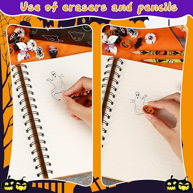 JULMELON 72PCS Halloween Party Favors Set, Wooden Pencils - Image 4