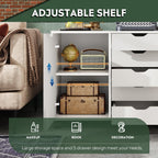 devaise 5-drawer wood drawer cabinet, office storage cabinet showing dimensions