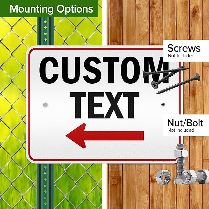 Custom Arrow Directional Sign, Left Arrow, 18x24 Inches, 3M EGP Reflective - Image 5