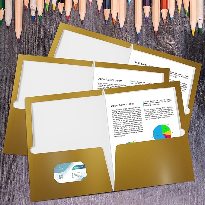 Yeaqee 100 Pack 2 Pockets Glossy Laminated Paper Folder First Day of School - Image 5