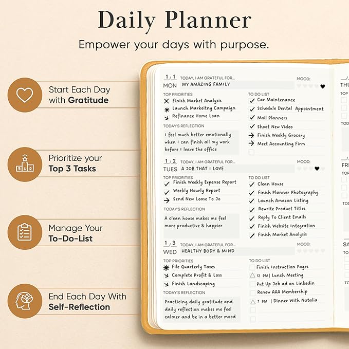 Mantra Planner 2026 Planner, Daily Journal & Gratitude Journal All-In-One - Image 4