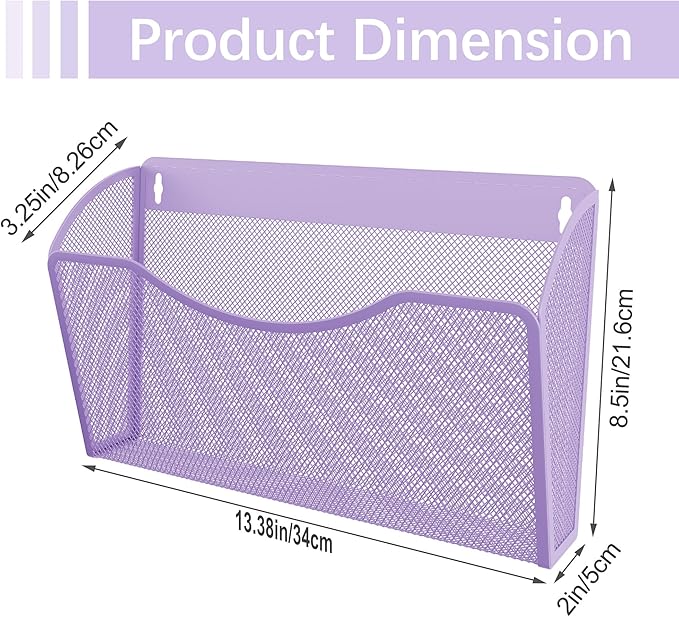 EasyPAG 3 Single Pocket Wall File Organizer, Mesh Hanging File Folder Organizer - Image 8