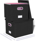 2 Pack File Storage Organizer, Filing Box, Portable File Box