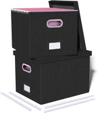 2 Pack File Storage Organizer, Filing Box, Portable File Box