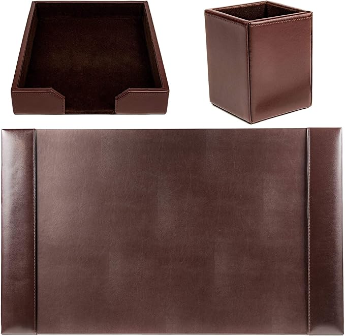 Dacasso Bonded Set Luxury Leather Desk Pad & Desk Organization Essentials - Image 8