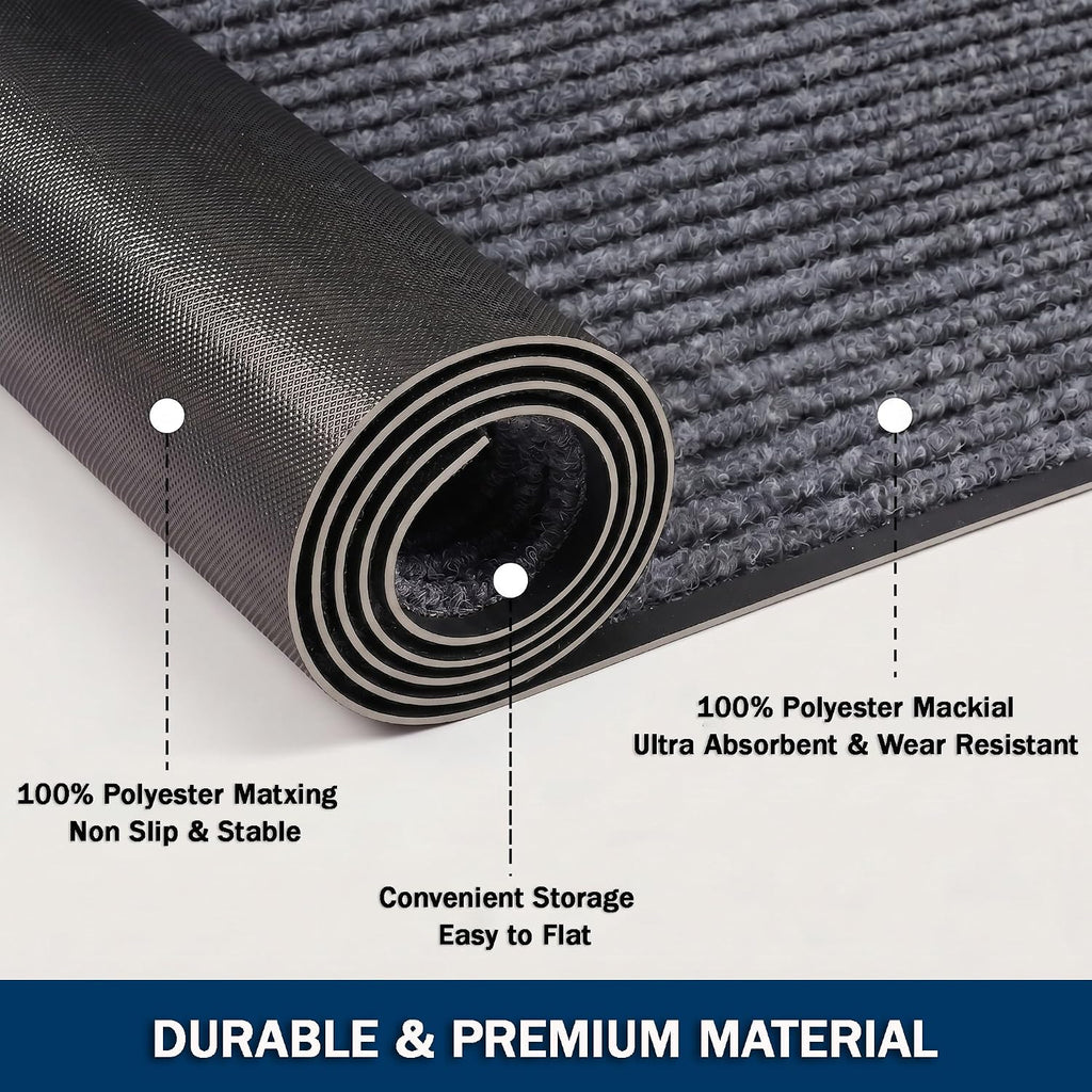 leapyouth indoor outdoor door mat runner, 2' x, side view