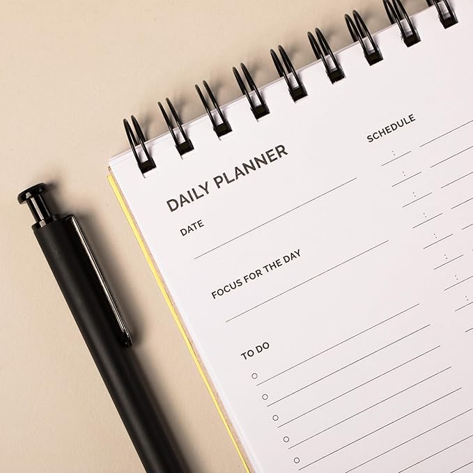 Undated Daily Planner Notebook – Spiral Bound A5, 60 Pages, School & Personal - Image 6