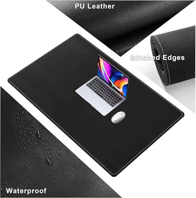 CENNBIE Leather Desk Mat Large, 43.6" x 23.6" Desk Pad Blotter Protector - Image 4