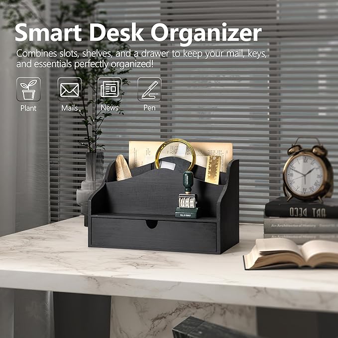 Rebee Vision Pine Wooden Mail Organizer - Image 3