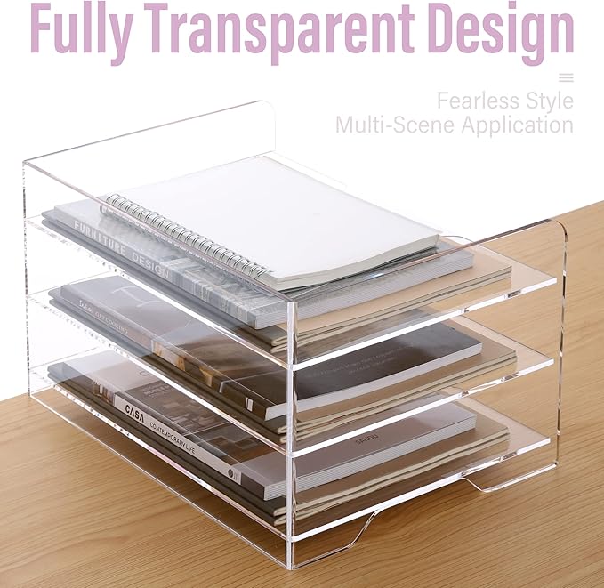 SANRUI Acrylic Paper Organizer Letter Tray - Image 3