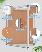 Mifuro 2 Pack 38"x28" Enclosed Bulletin Board, Lockable Weather-Resistant - Image 3