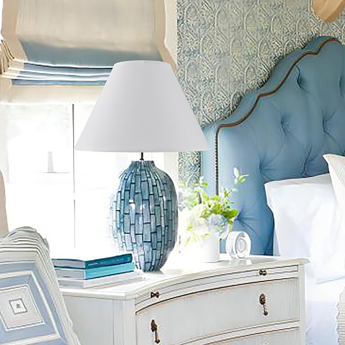 GO&SO 2pcs Pure White Large Lamp Shades, Empire Lamp Shade 6.5" Top x 16.3" - Image 9