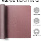 Aothia Leather Desk Pad Protector, Mouse Pad, Office Desk Mat, 31.5" x 15.7" - Image 6