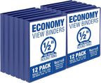 Samsill 0.5 Inch 3 Ring Binders, Made in USA, Economy Round Ring, 100 Sheet
