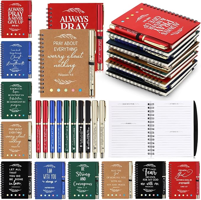 Spakon 20 Set Valentine's Day Christian Gifts Bulk Church Sticky Note Spiral by Aranorun