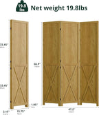 Cozy Castle Wood Room Divider, 3 Panel 66.9 Inch Privacy Screen, Folding Wall - Image 2