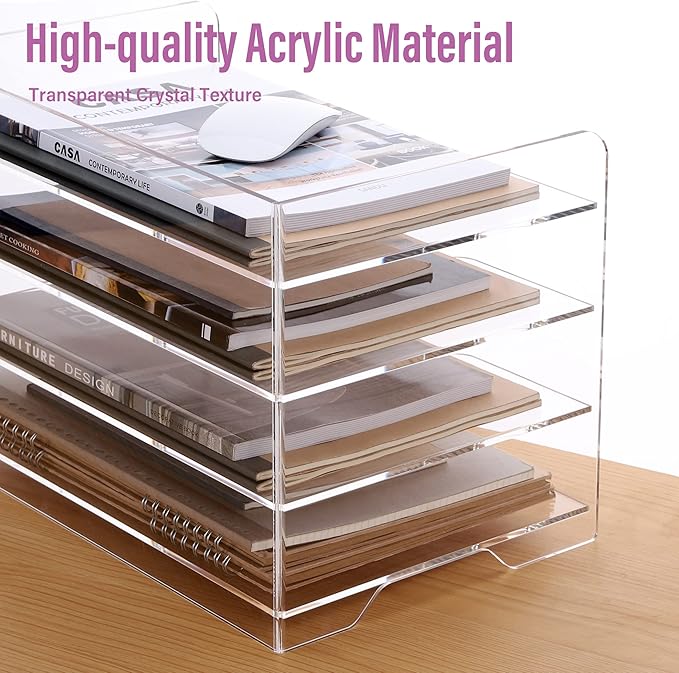 SANRUI Acrylic Paper Organizer Letter Tray - Image 4