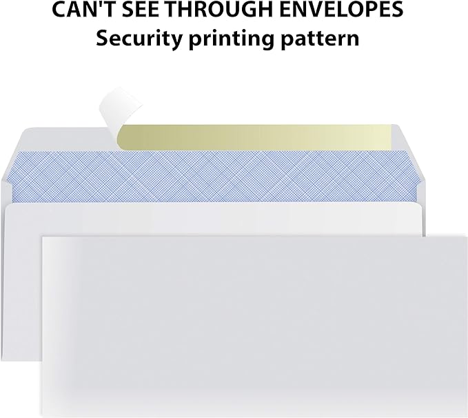 #10 Envelopes Letter Size Self Seal | 500 Business Mailing Security Peel and - Image 3