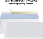 #10 Envelopes Letter Size Self Seal | 500 Business Mailing Security Peel and - Image 3